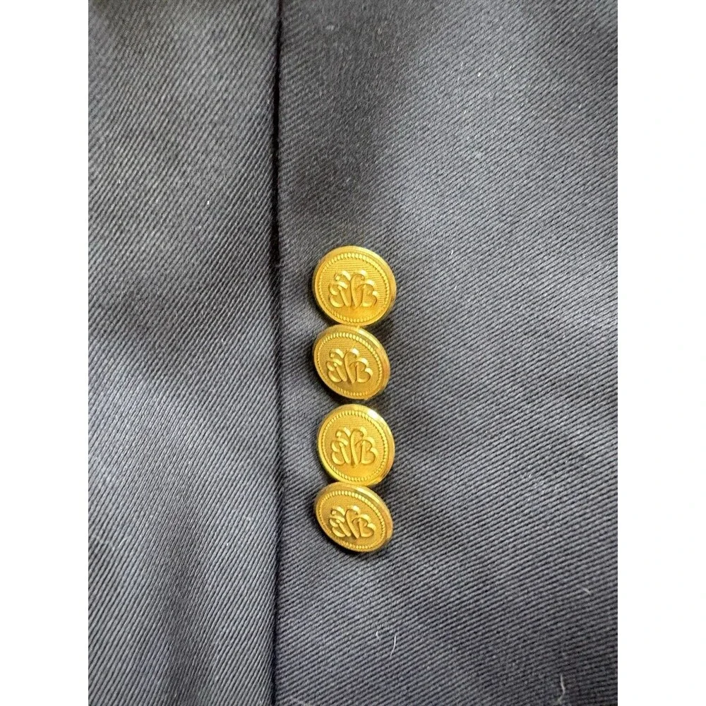 Brooks Brothers Country Club Blazer 43R Madison Saxxon Wool Gold Button Navy